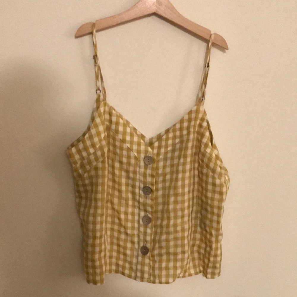 Gingham spaghetti strap tank
